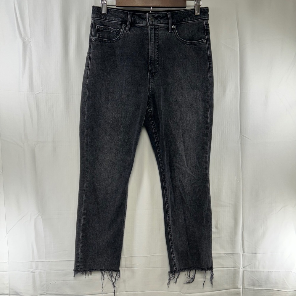 Gap Vintage Slim Sky High Jeans Womens 10P Black Raw Hem S/703536-00